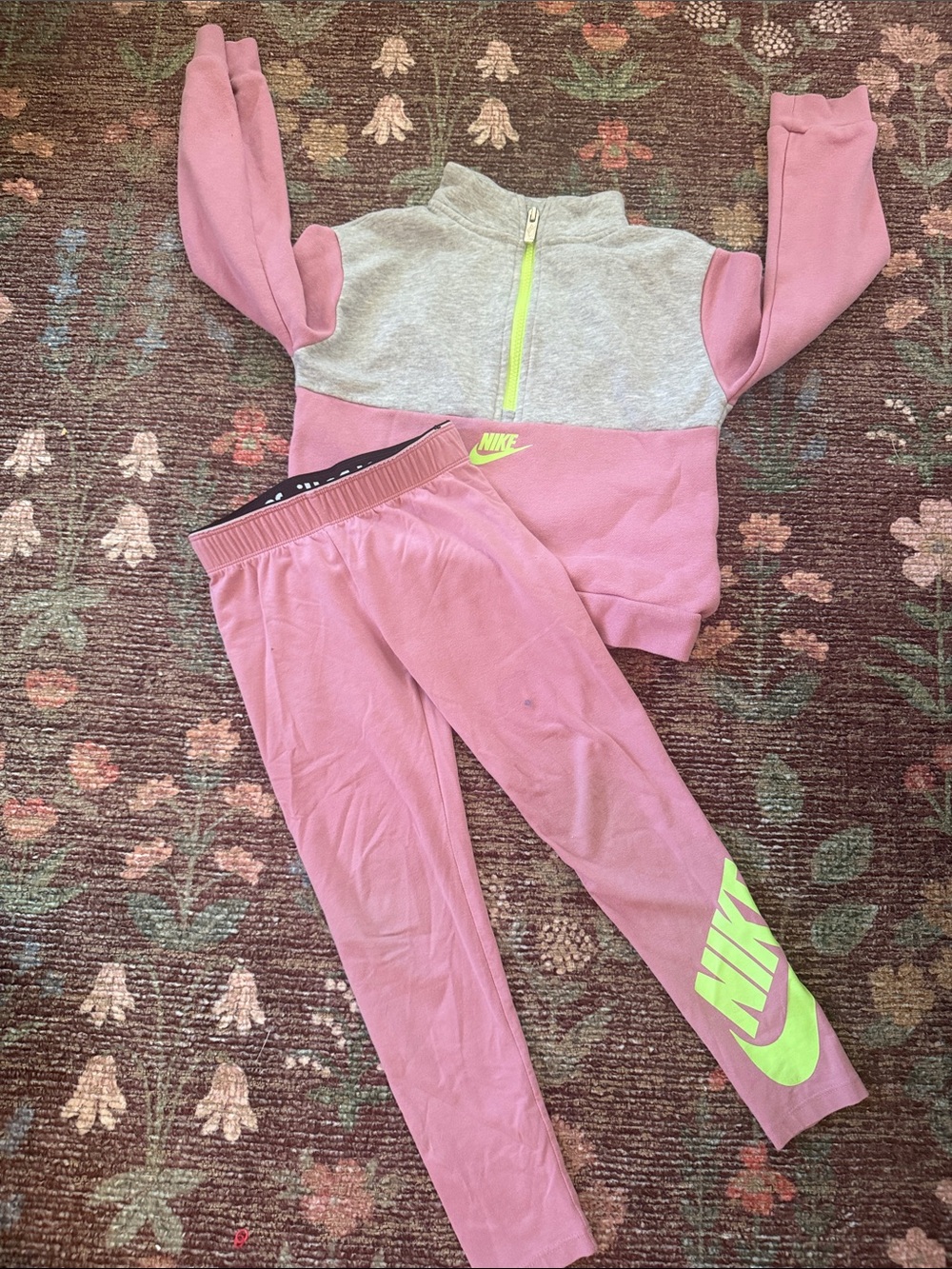 Nike Pink and Gray Girls' Active Two-Piece Set